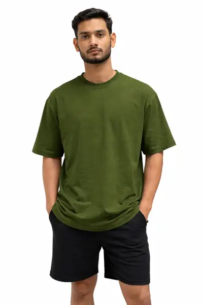 Bottle-Green-240-GSM-Oversized-T-shirts